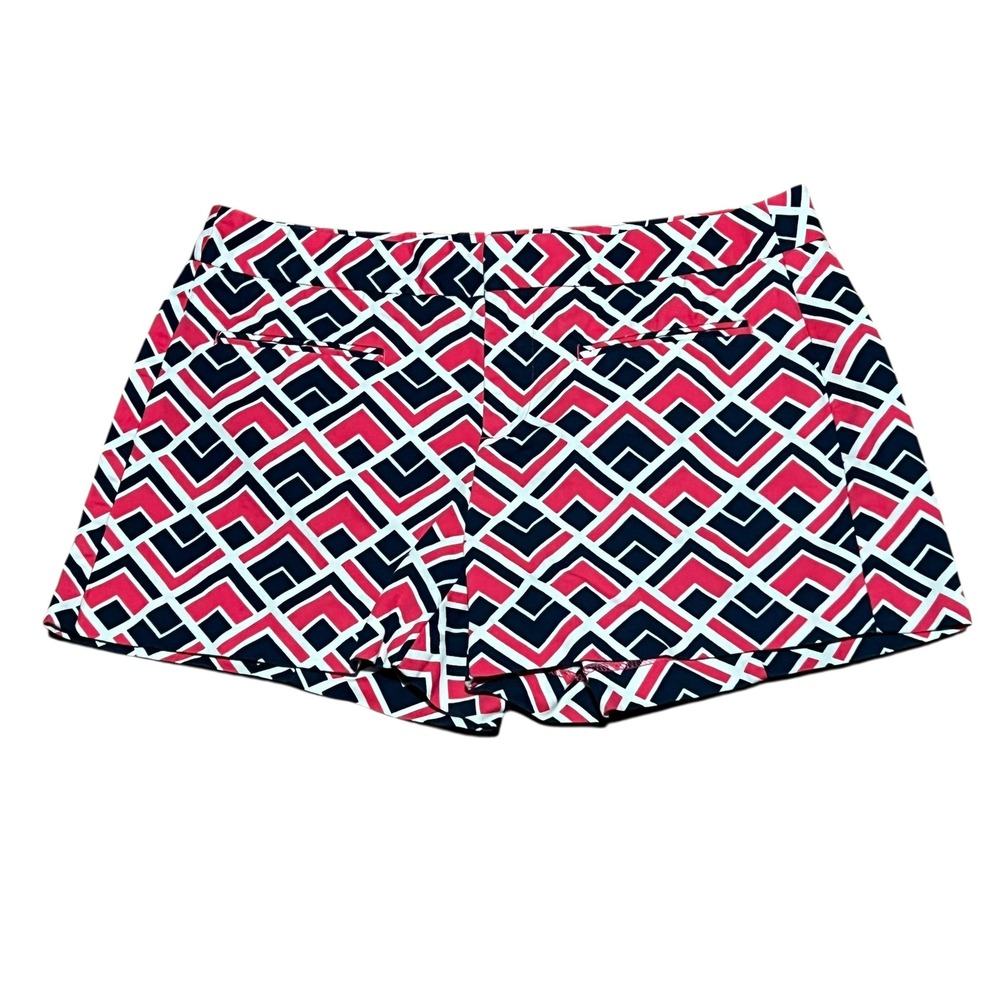 Gap Women's Shorts Size 2 Red‎ Navy White Geometric Print 100% Cotton Casual